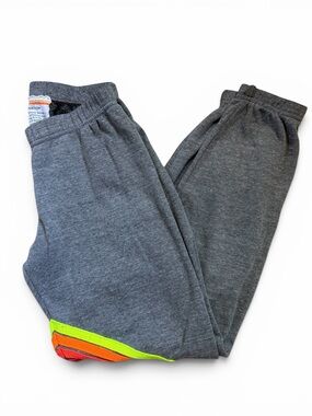 Aviator Nation Rainbow Stripe Jogger Sweatpants Gray Size Small